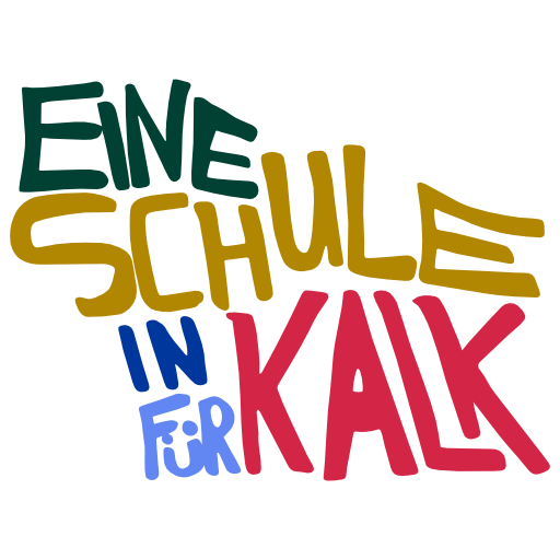 Das Logo des Bildungscampus Köln-Kalk welches sagt "Eine Schule in/für Kalk"